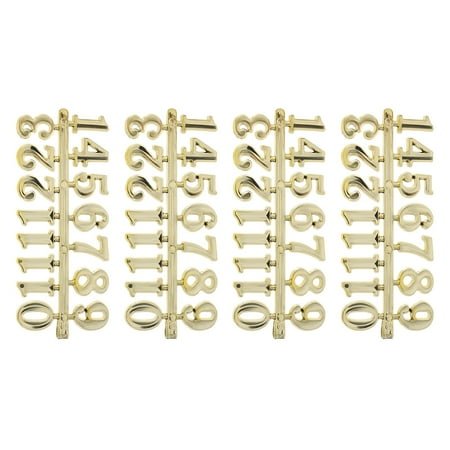 4 Set Numerals Creative Wall Clock 12.80X5.20X0.30CM Golden