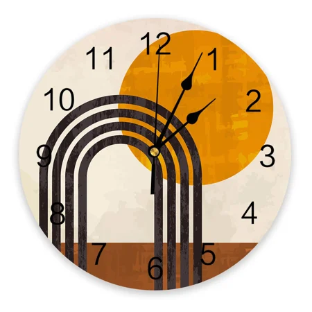 Abstract Art Mid Century Large Wall Clocks Kids Room Silent Wall Watch Office Home Decor 10h Hanging Watch Gift（12 Inch）