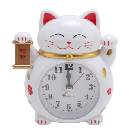 Adorable Cat Alarm Clock, Accurate Time Easy Readability For Bedrooms, Lightweight User Friendly