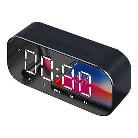 Alarm Clocks for Bedrooms, Bluetooth Speaker, Alarm Clock with Wireless Charging, Alarm Clock Radio, FM Radio, USB Port, Dimmable Night Light, Digital Alarm Clock/ Home Decor