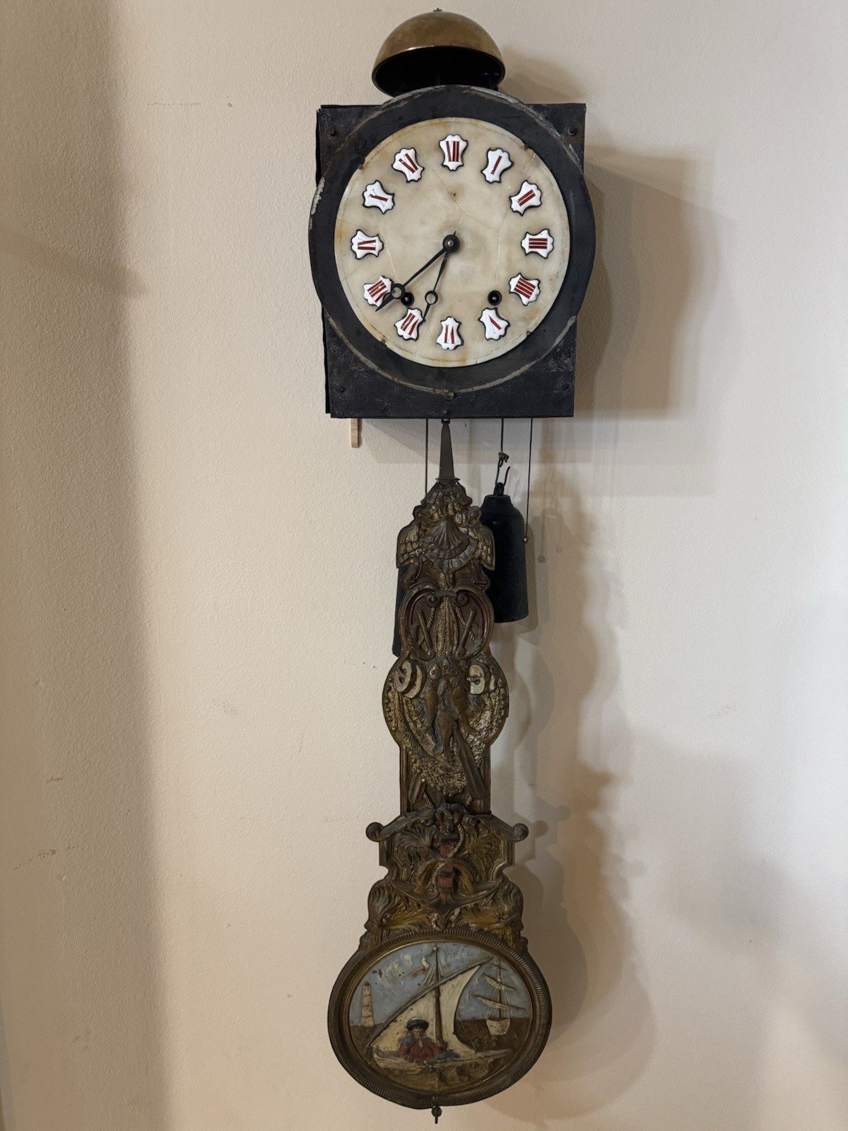 Antique Pendulum French Nautical Wall Clock