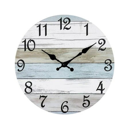 AQITTI Clearance! Household Electric Appliances Wall Clock 10 Inch Rustic Wood Wall Clocks Battery Operated No Tick Clock Decorative for Kitchen Living Room Bathroom Farmhouse
