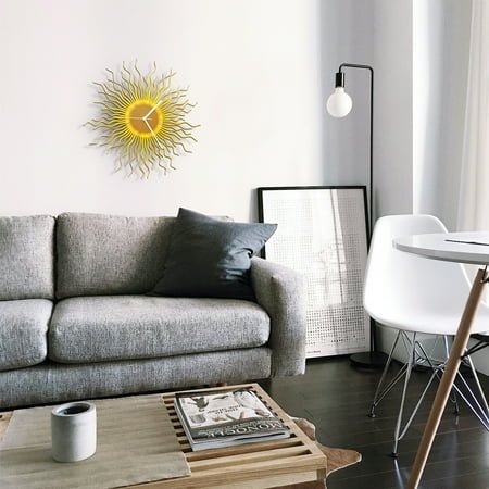 Ardeola - Medusa Gold - 16 in Decorative Sunburst Wall Clock, Gold Analog Battery-Powered, Elegant Contemporary Modern