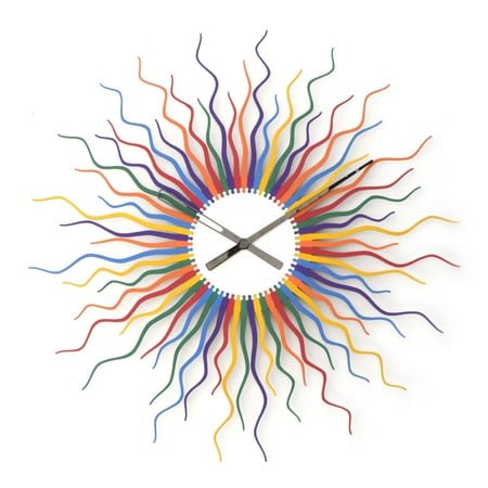 Ardeola - Medusa Rainbow XXL - 39 in Analog Wall Clock, Handmade Home Decor, Sunburst Design