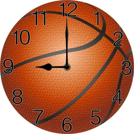 Basketball Wall Clock Basketball Decor Gifts For Boys Sports Theme Decor 10 Inches Silent Non Ticking Battery Operated Clocks Wall Decorative for Living Room Bedroom Man Cave