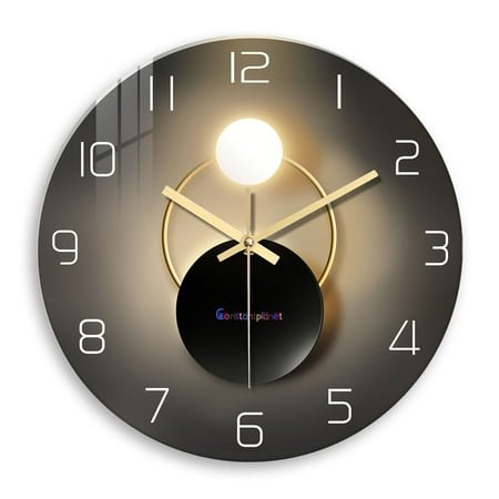 Black and Gold Wall Clock for Bedroom - Silent Wall Clock Non Ticking - 12 Inch Wall Clocks Battery Operated