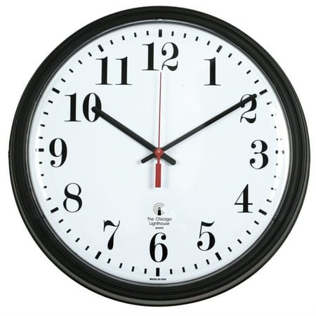 Black Quartz Contract Clock, 13.75 Overall Diameter, Black Case, 1 Aa (sold Separately) | Bundle of 5 Each