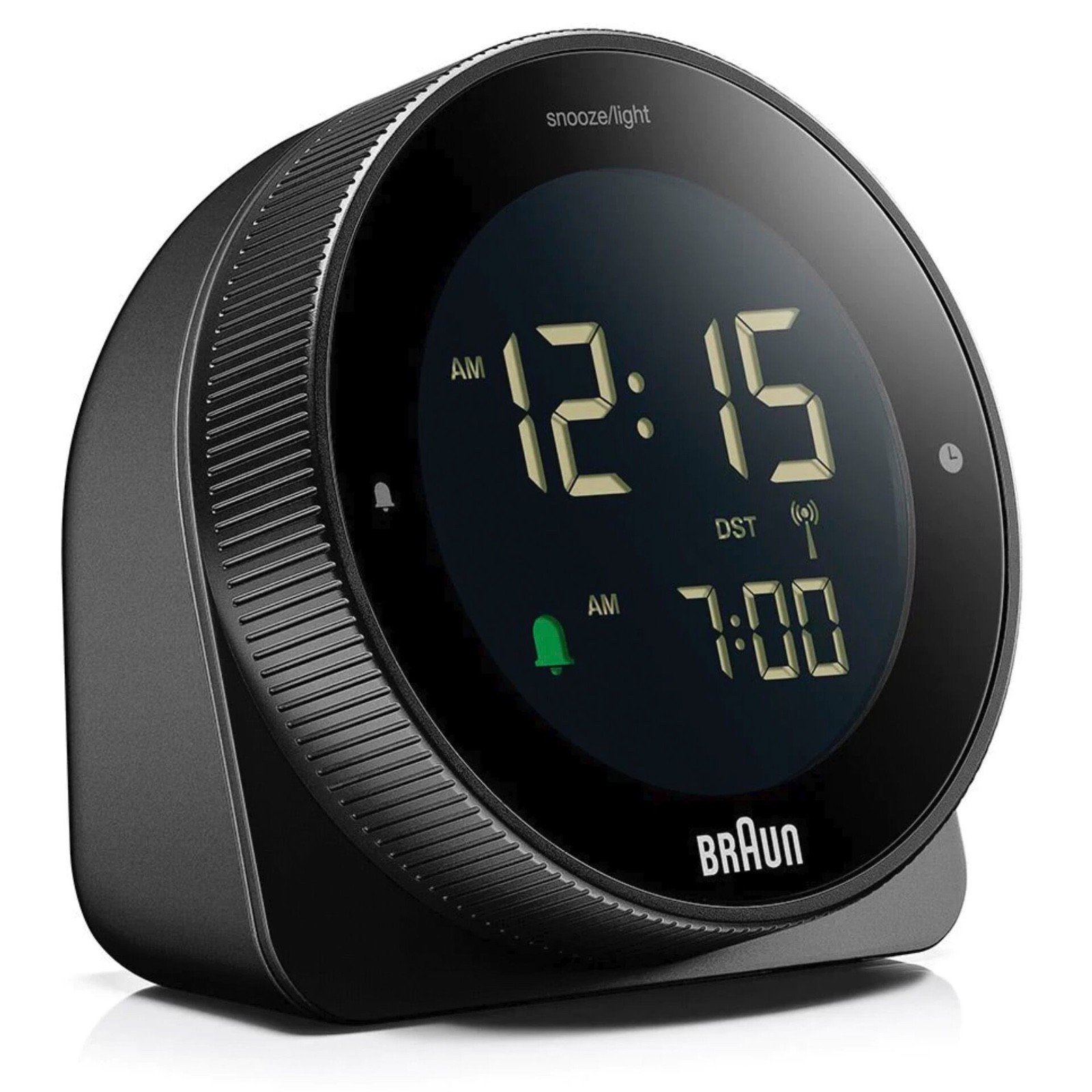 Braun BC24B Black Square Quartz Digital Touch Keys Rotating Bezel Alarm Clock