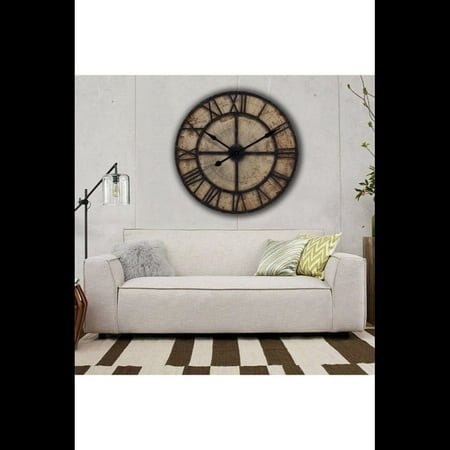 Brown Old World Map Wall Clock Diameter 50 cm