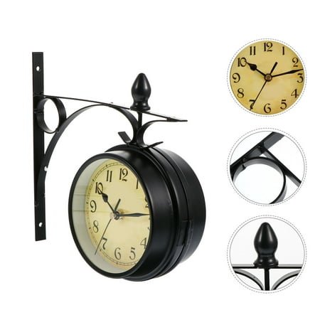 CATIEBYE 1 Set Wall Clock Double Sided Antique Design For Home Decor In Assorted Color