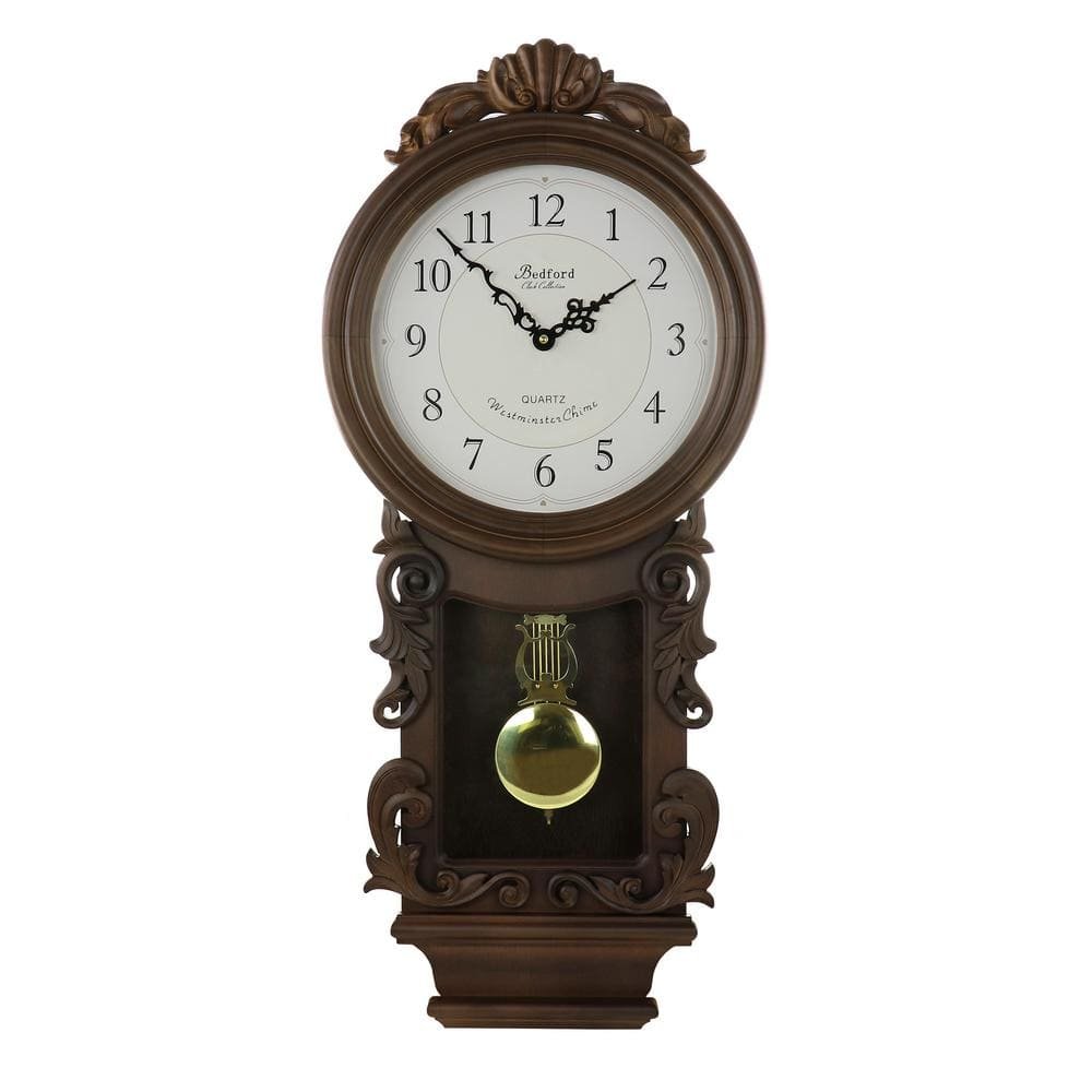 Chestnut Chiming Pendulum Wall Clock