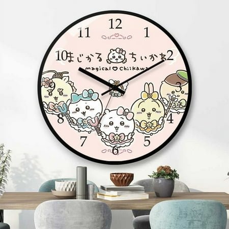 Chiikawa Usagi Hachiware Animation Peripheral Creative Cartoon Cute Home Living Room Children's Room Silent Time Wall Clock