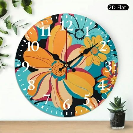 Chilfamy Pop Art Wall Clock 10 Inch Frameless Decorative Timepiece 10x10in