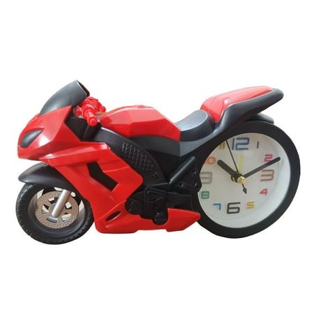 CIYISON for Creative Motorcycle Shape Quartz Clock Alarm Clocks Timekeeper Desktop for Home Kids Room Wake Up for Time Clocks Aw