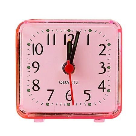 Clearance! CICRKHB Alarm Clock Square Small Bed Compact Travel Quartz Beep Alarm Clock Cute Portable Red