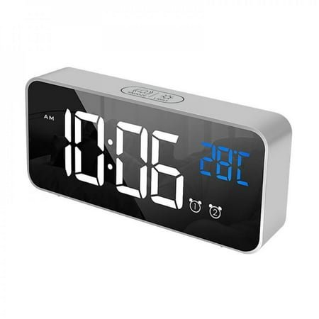 Clearance LED Digital Alarm Clock, Dual Alarm, 4 Brightness&13 Ringtones, 12/24H, Bedside Clock With Built-in Sound Senor, For Bedroom, Home And Travel 5.8'