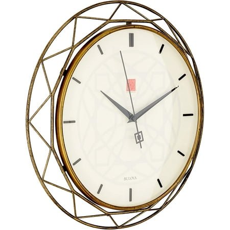 **clocks c4834 luxfer prism 14 inch frank lloyd wright inspired wall clock