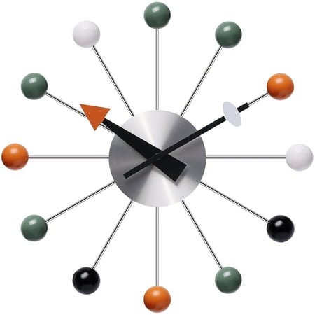 Creative Ornaments, Artistic Wall Clock, Colorful Ball Silent Wall Clock, Metal Iron Art Living Room, Bedroom, Kitchen, Classroom, bar, Birthday Gift, scaleless Decorative Clock (Colorful Ball Color)