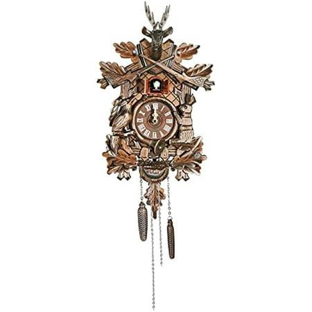 Cuckoo Vintage Wall Clock Traditional Handcrafted Black Forest Hanging Coo Coo Clock for Living Room, Office, Bedroom, Furniture Decoration (Not Wooden)