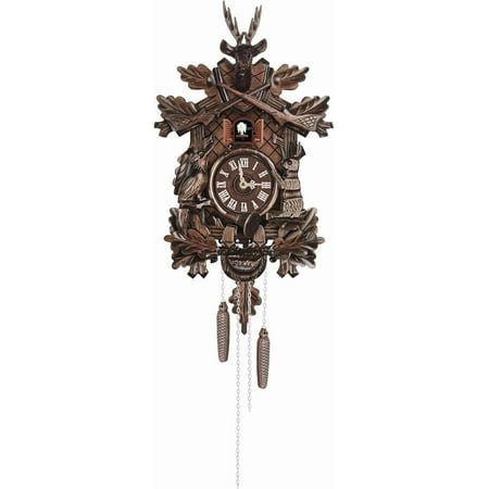 Cuckoo Wall Clock with Chiming Function, Vintage Wooden Clock with Pendulum for Wall Antique Decor, Living Room, Bedroom, Study, Office Decoration, Volume Adjustable