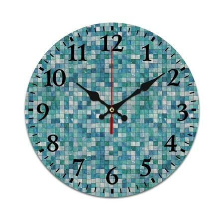 Decorative Ceramic Tiles Texture Wall Clock Modern Design Clocks Wall Hanging Home Office School Clocks Round PVC Wall Clocks