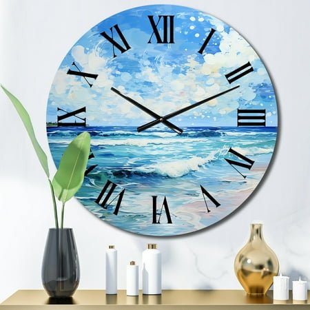 Designart Breezy Beach Relaxation III Nautical & Beach Oversized Wall Clock