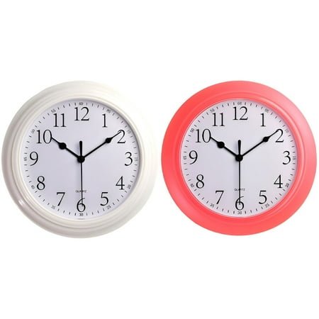 DESIGNICE 2Pcs Wall Clock,Sophisticated Accents Modern Wall Clock,Subtle Brilliance Bathroom Clock,Combination Style1,9In