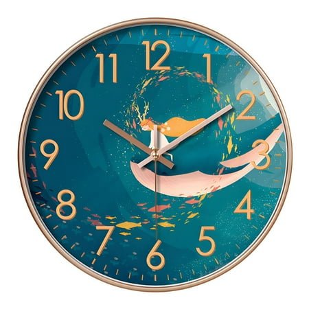 DESIGNICE Wall Clock,Accurate Time Modern Wall Clock,Silent Mechanism Bathroom Clock,Style1
