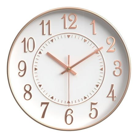 DESIGNICE Wall Clock,Elegant Time Modern Wall Clock,Space-Saving Clock Bathroom Clock,Style1,12In