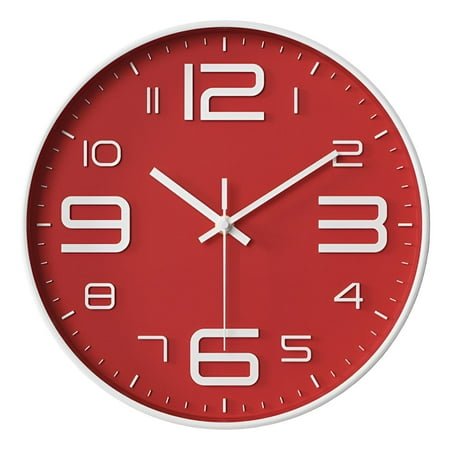 DESIGNICE Wall Clock,Elegant Timepiece Modern Wall Clock,Silent Motion Bathroom Clock,Style1,10In