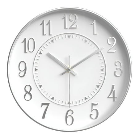 DESIGNICE Wall Clock,Minimalist Time Modern Wall Clock,Quiet Design Bathroom Clock,Style2,12In