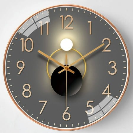 DESIGNICE Wall Clock,Quiet Time Small Wall Clock,Elegant Decor Silent Design Wall Clocks Battery Operated,Style1,8