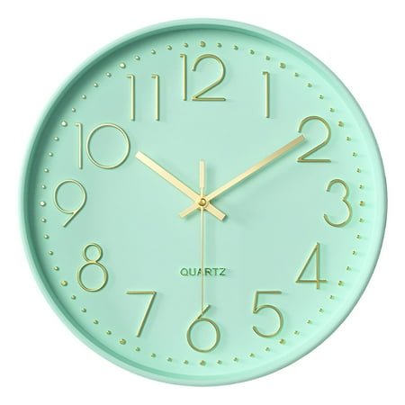 DESIGNICE Wall Clock,Reliable Time Modern Wall Clock,Quiet Mechanism Bathroom Clock,Style2,14In
