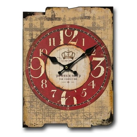 DESIGNICE Wall Clock,Rustic Wood Frame Kitchen Clock,Timeless Design Smooth Clock Hands Wall Clocks Battery Operated,Style1