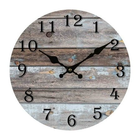 DESIGNICE Wall Clock,Silent Movement & No Ticking Sound Large Wall Clock,Sleek Minimalistic Wood Grain Design Kitchen Clock,Style3