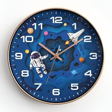DESIGNICE Wall Clock,Smooth Finish Modern Wall Clock,Colorful Patterns Bathroom Clock,Style2,8In