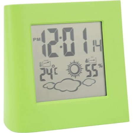 Digital Alarm Clock,Solar Battery Dual Energy Alarm Clock Weather Forecast Temperature Humidity Alarm Clock