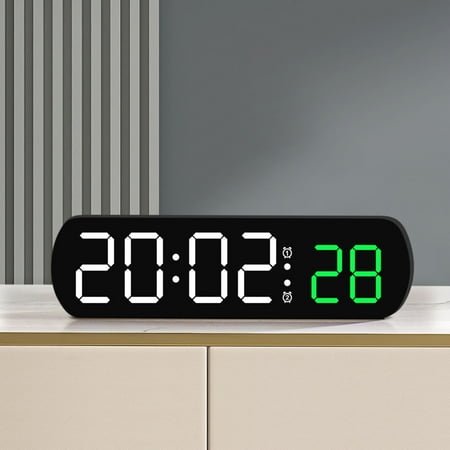 Digital Clock Qwtwty Electronic Clock Multi-functional LED Alarm Clock Temperature Jump Seconds Display Countdown Bedside Clock