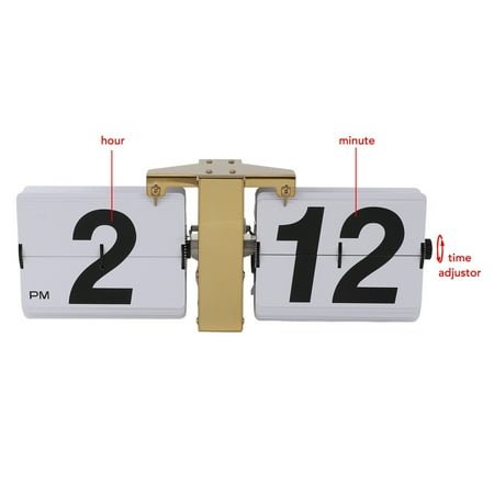Digital Flip Clock, Retro Minimalist Design, Durable Stainless Steel, Tabletop Wall