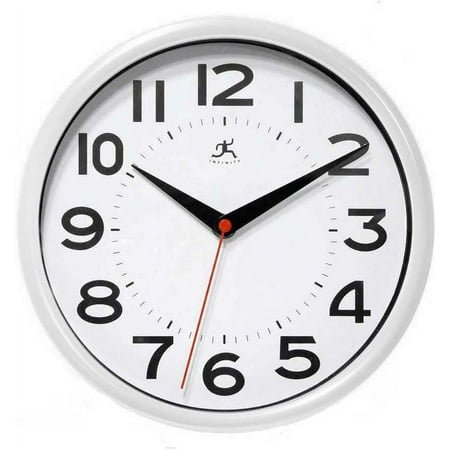 EIKODO-Metro 9 Inch Round Silent Non- Ticking Modern Wall Clock, Modern Style Décor for Any Room, Easy to Read Face, White