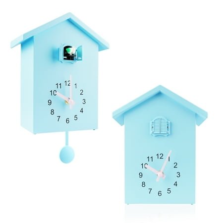 eing 12” Modern Cuckoo Indoor & Outdoor Decorative Wall Clock, Natural Bird Voices