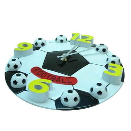 ELAYARD Soccer Wall Clock Multi Color Silent Non Ticking for Living Room Home Users 1Pcs