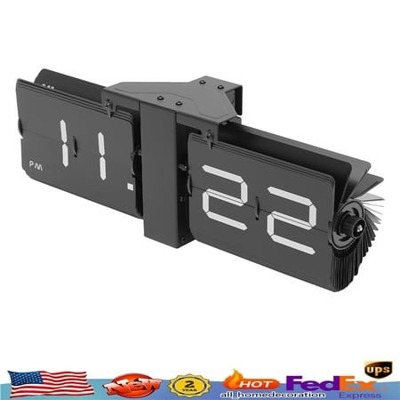 Electrical Digital Flip Clock Gray Flipping Out Wall and Tabletop Flip Clock