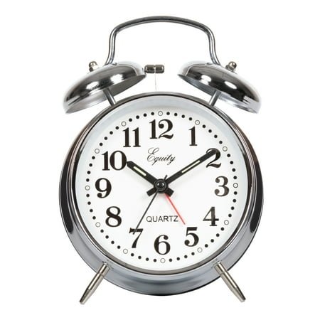 Equity 13014 Silver Twinbell Quartz Analog Alarm Clock