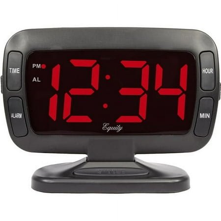 Equity 1.8 In. Tilt LED Alarm Clock, Black, 30016