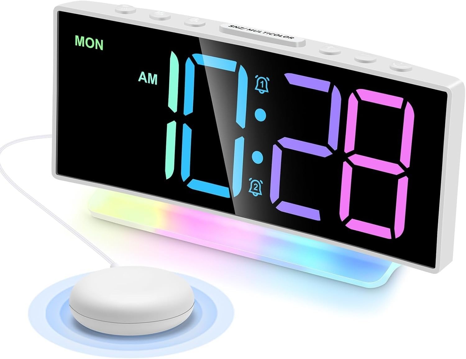 Extra Loud Alarm Clock with Bed Shaker Vibrating Alarm Clock for Heavy Sleepers