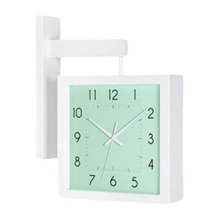 Fancyes Double Sided Wall Clock Wooden Frame for Farmhouse Living Room Red Green