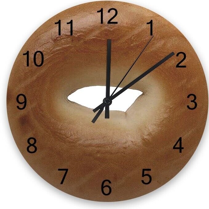 Food Wall Clock Bedroom Wood Wall Clock Battery Powered 12 inch Silent