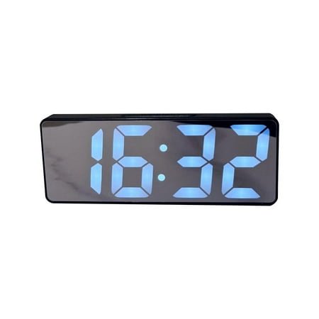 GHYJPAJK Black Shell - White Light Mirror Simple Led Luminous Electronic Alarm Clock Student Dedicated Intelligent Voice-Controlled Alarm Clock Makeup Mirror Alarm Clock