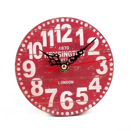 GOOHOCHY Modern Wall Clock with Vintage Style in Wood Material for Daily Use Multi Color 12 Inch Diameter